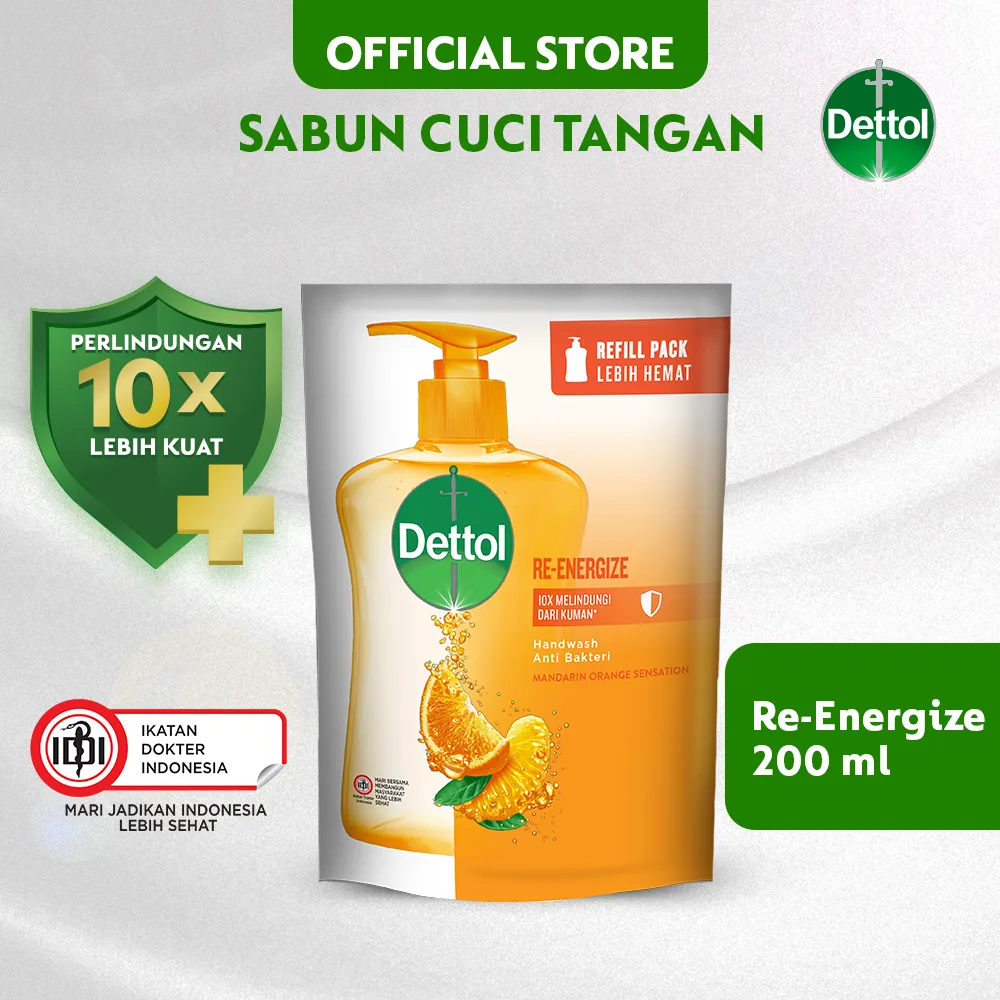 golaris Dettol Reenergize Handwash Sabun Tangan Anti Bakteri [200 g]