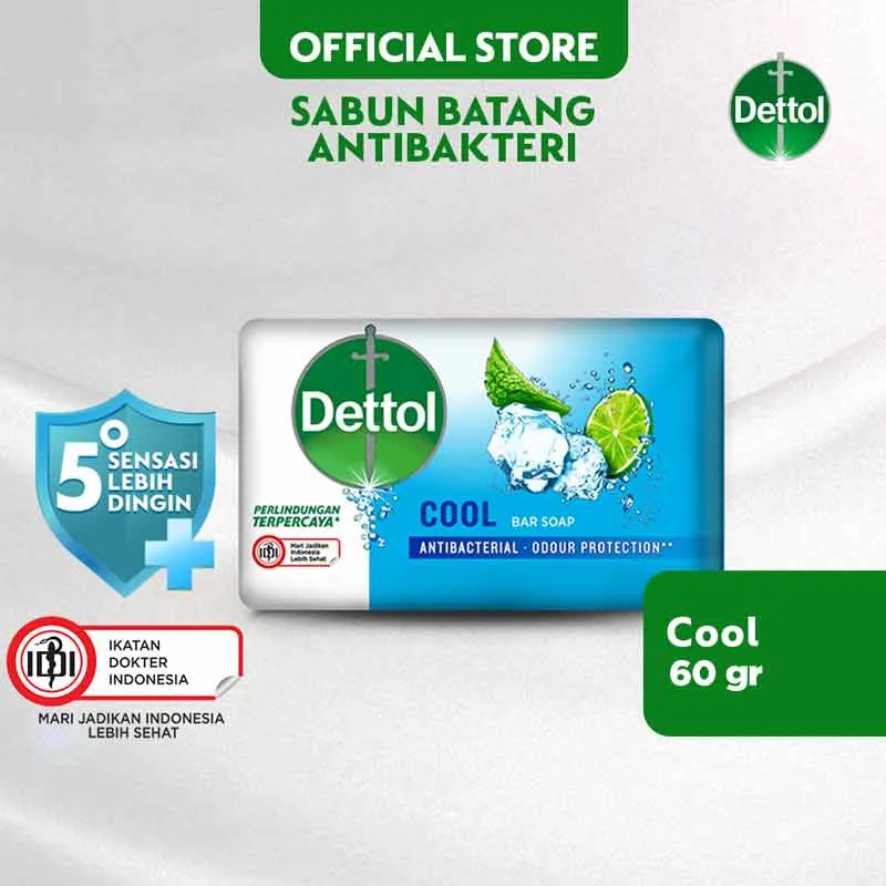 golaris Dettol Sabun Batang Anti Kuman & Bakteri Cool [60 g]